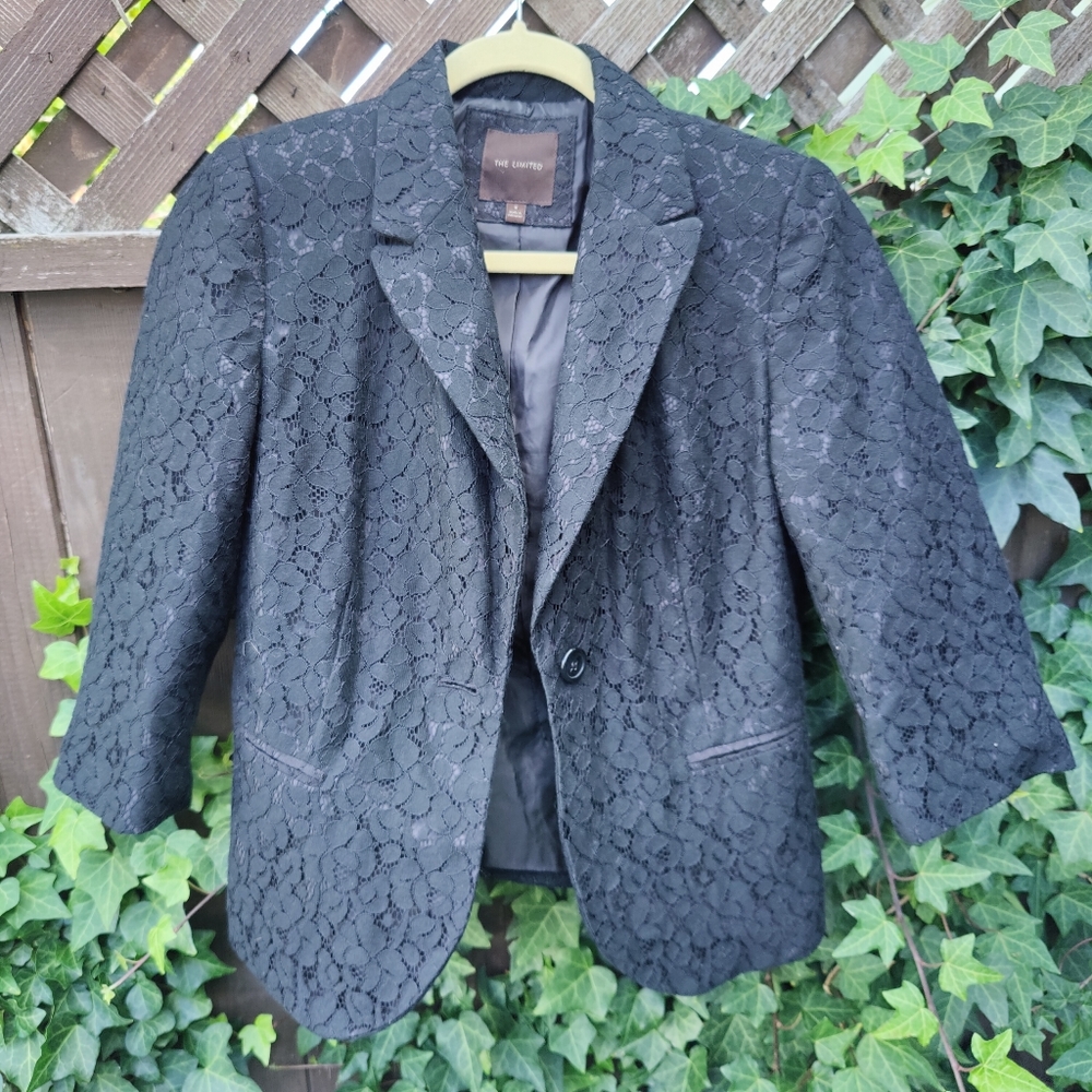 The Limited Black Floral Blazer